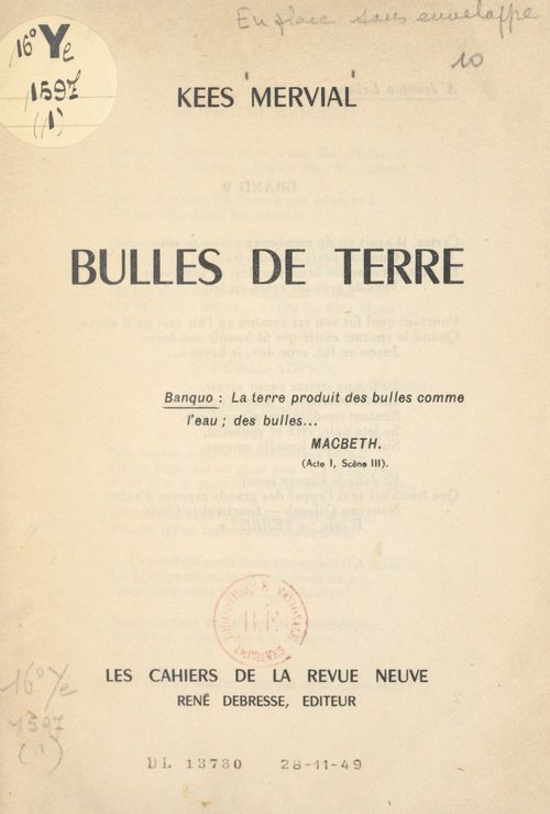 ebook cover of Bulles de terre, by Kees Mervial