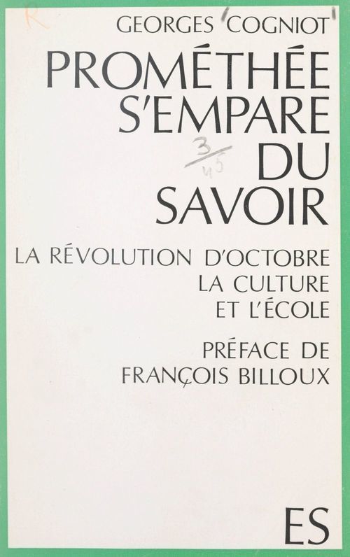 Couverture ebook de Prométhée s'empare du savoir, de Georges Cogniot