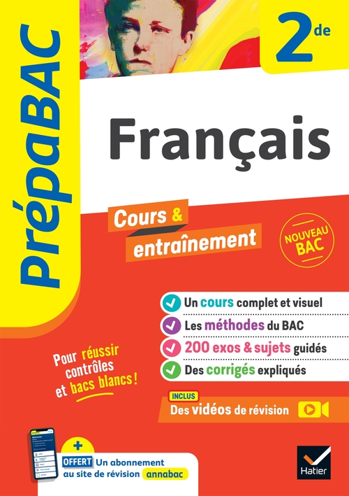 ebook cover of Prépabac - Français 2de, by Séverine Charon, Bertrand Darbeau, Sandrine Girard, Agnès Marrière, Audrey Thoor
