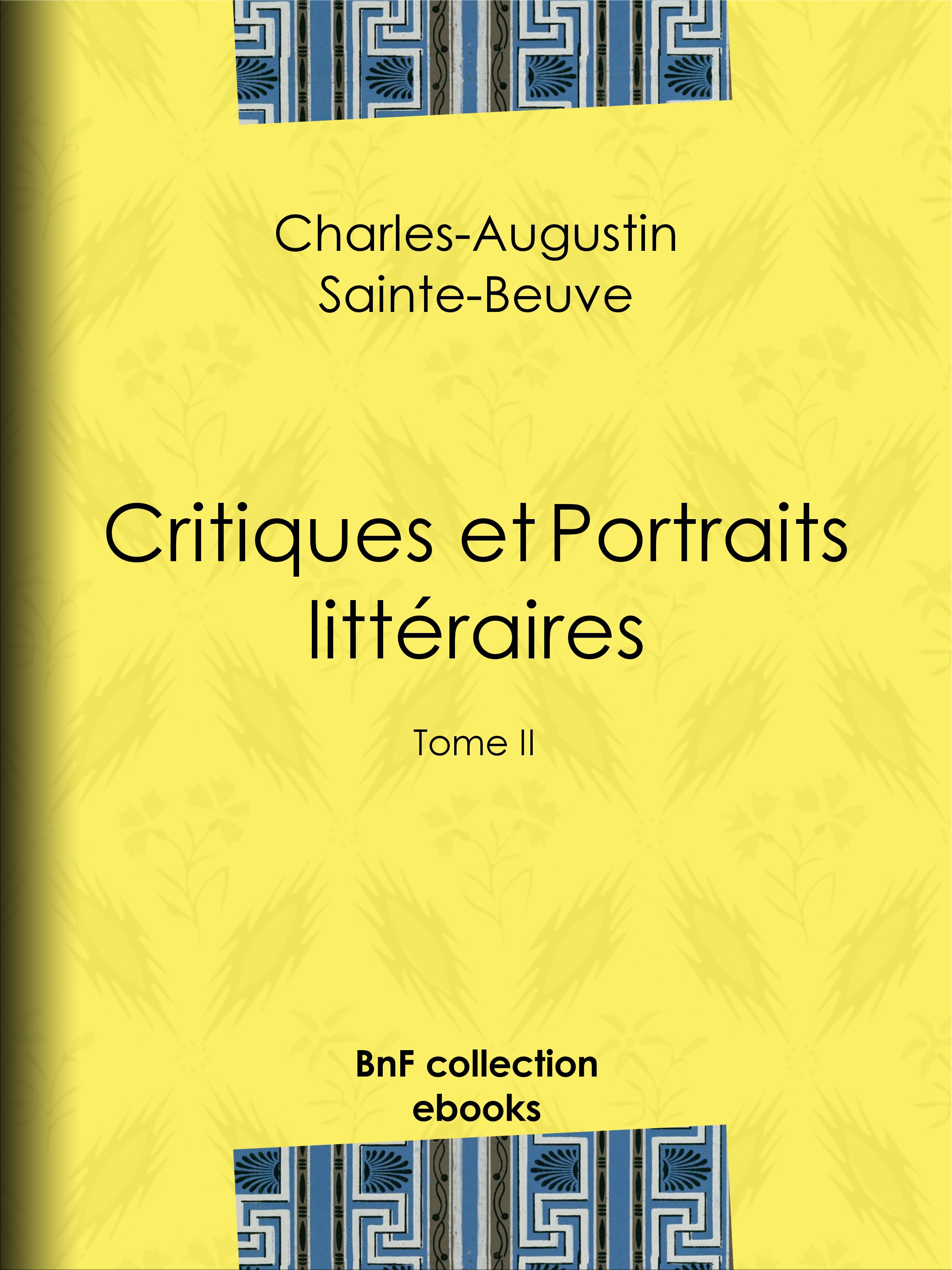 ebook cover of Critiques et Portraits littéraires, by Charles-augustin Sainte-beuve