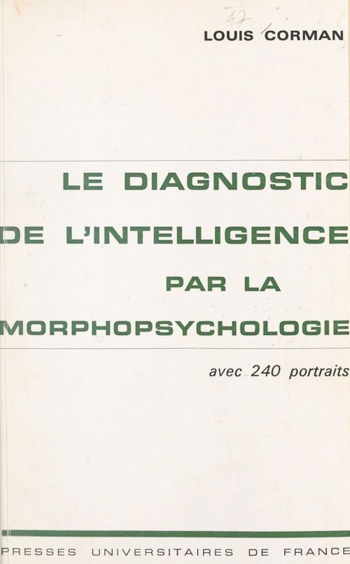 Couverture ebook de Le diagnostic de l'intelligence par la morpho-psychologie, de Louis Corman