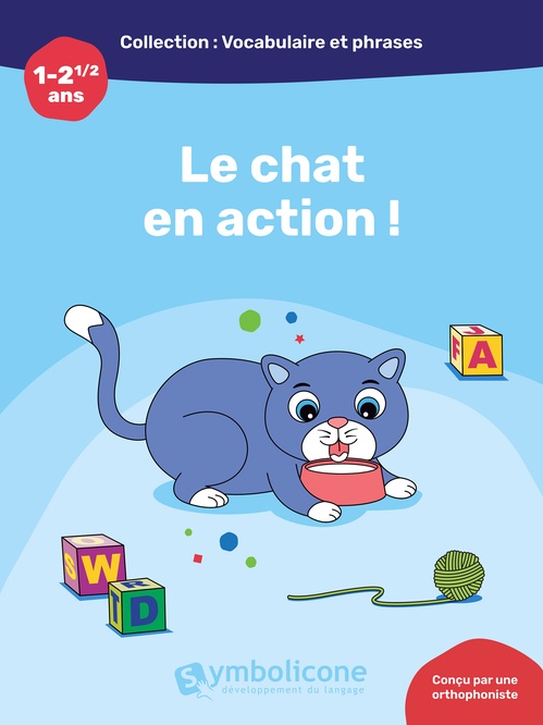 Couverture ebook de Le chat en action!, de Karine Ross, Caroline Martin