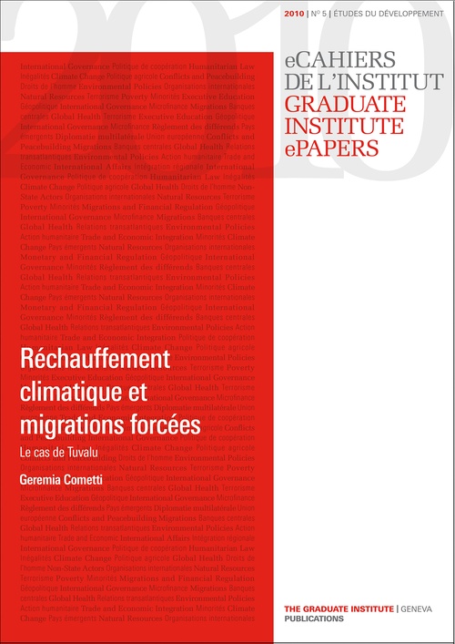 Couverture ebook de Réchauffement climatique et migrations forcées : le cas de Tuvalu, de Geremia Cometti