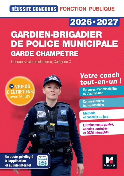 ebook cover of Réussite Concours - Gardien-brigadier de police municipale - Préparation complète 2026-2027, by Nadia Horenfeld, Thierry Palermo, Isabelle Prouteau, Florence Abdoul-Dorion