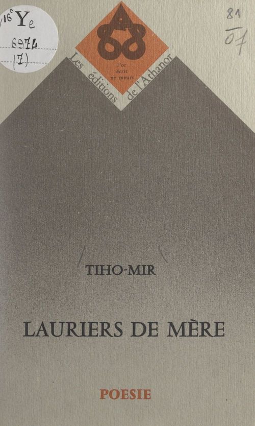 Couverture ebook de Lauriers de mère, de Tiho-Mir
