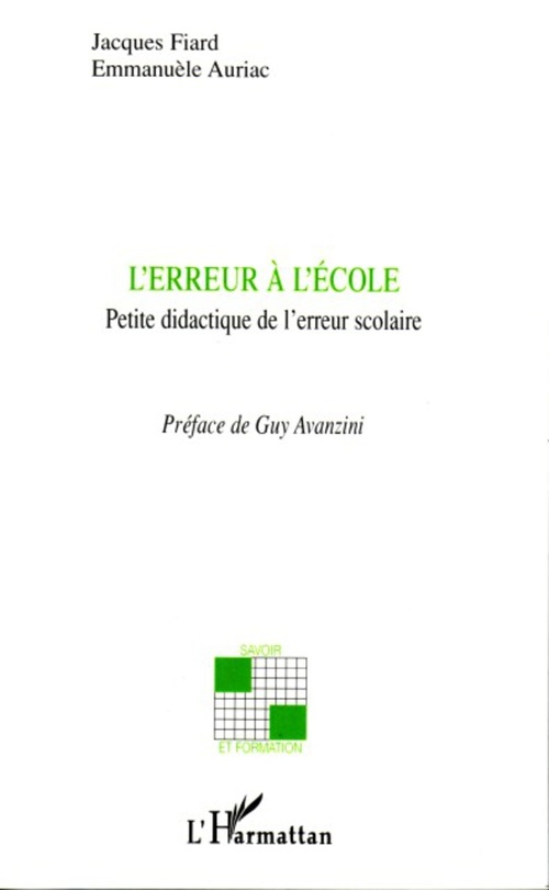Couverture ebook de L'erreur à l'école, de Fiard Jacques
