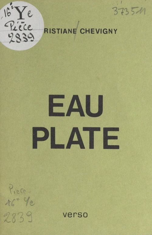 Couverture ebook de Eau plate, de Christiane Chevigny