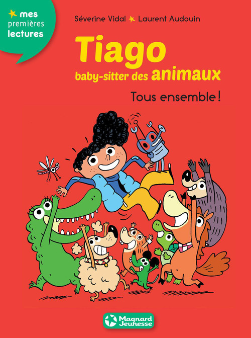 Couverture ebook de Tiago, baby-sitter des animaux 4 - Tous ensemble !, de Séverine Vidal, Laurent Audouin