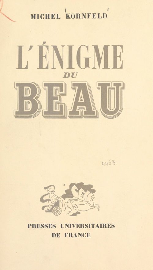 Couverture ebook de L'énigme du beau, de Michel Kornfeld