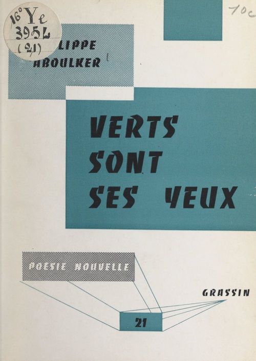 ebook cover of Verts sont ses yeux, by Philippe Aboulker