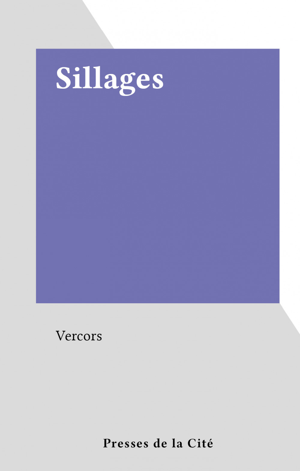 ebook cover of Sillages, by Vercors