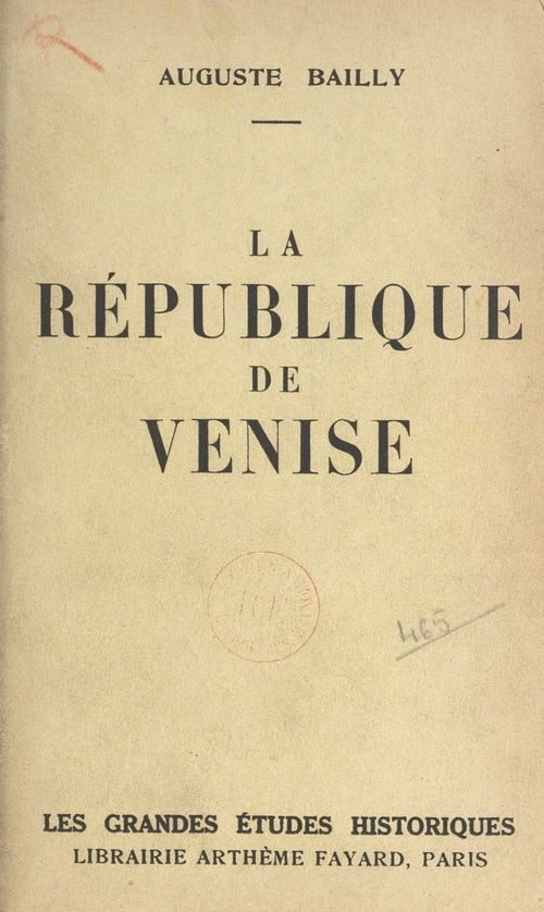 ebook cover of La sérénissime, by Auguste Bailly