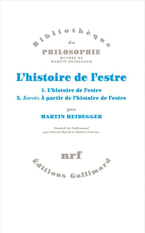 Couverture ebook de L'histoire de l'estre, de Martin Heidegger