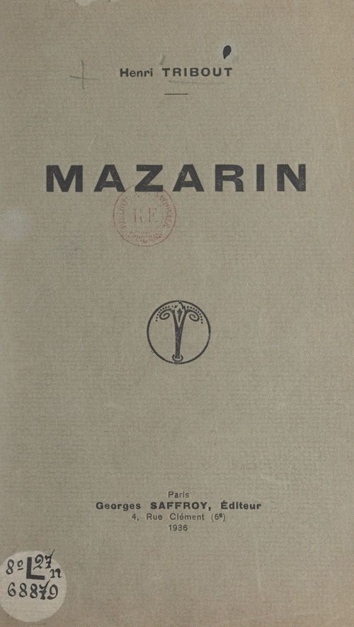 ebook cover of Mazarin, by Henri Tribout