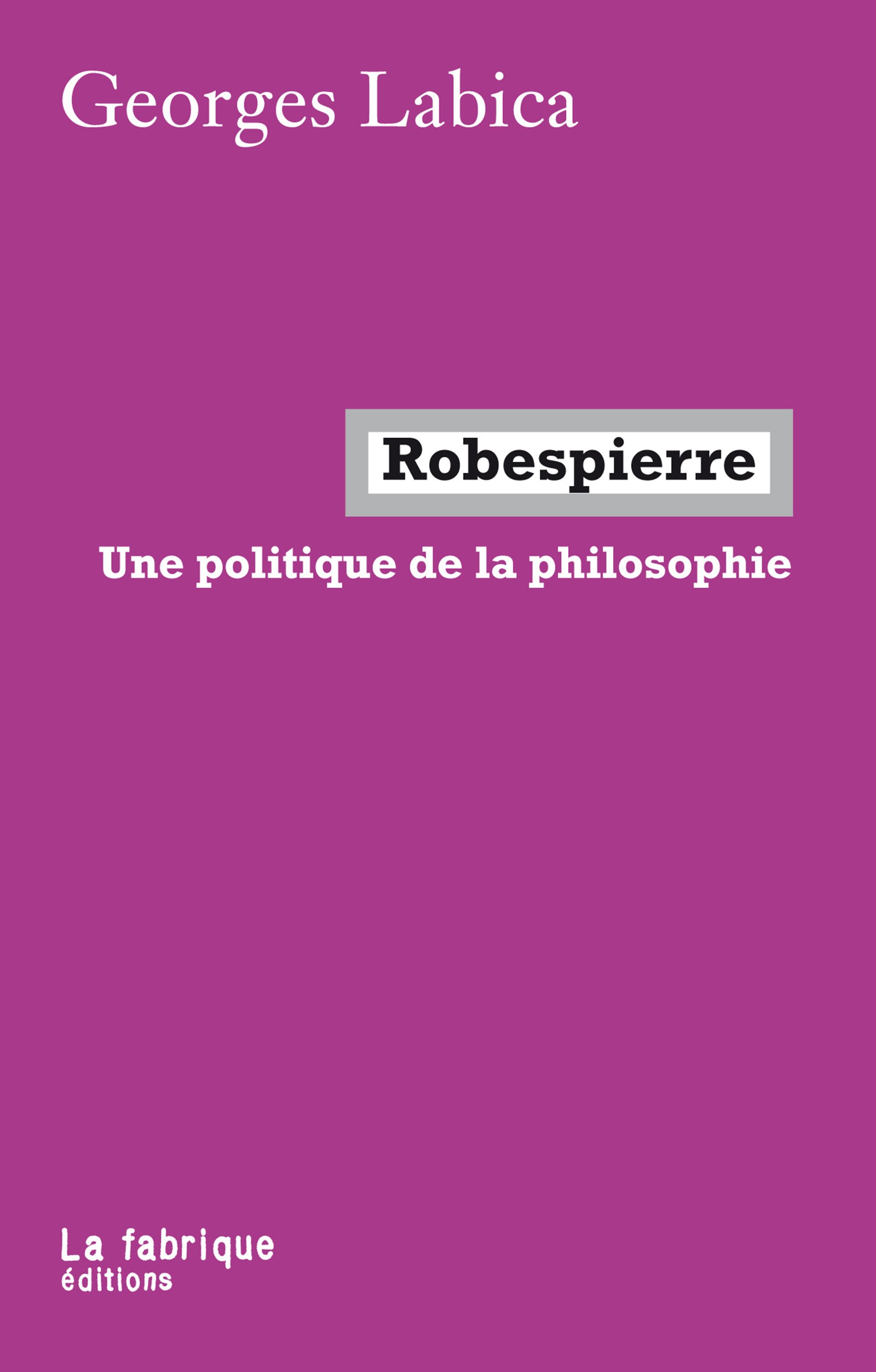 ebook cover of Robespierre, by Georges Labica
