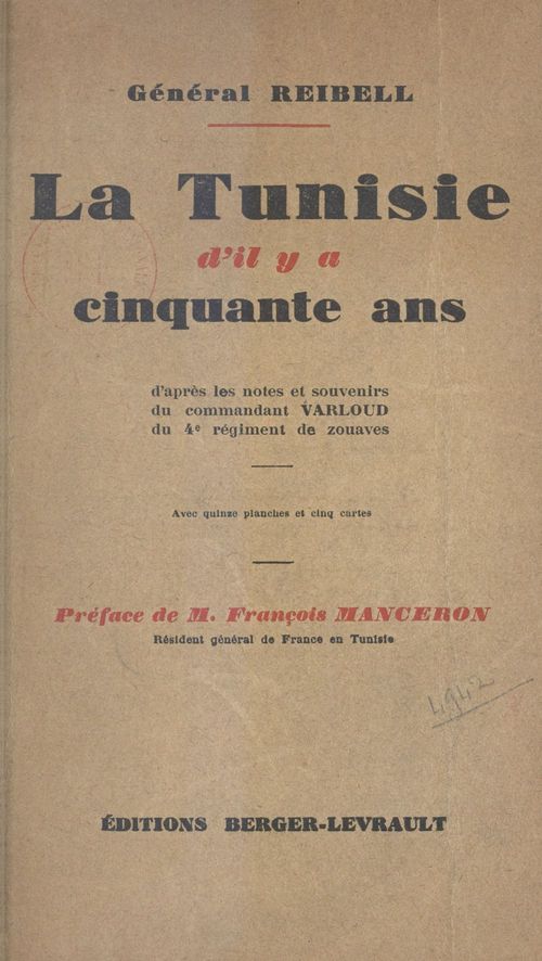 Couverture ebook de La Tunisie d'il y a cinquante ans, de General Reibell