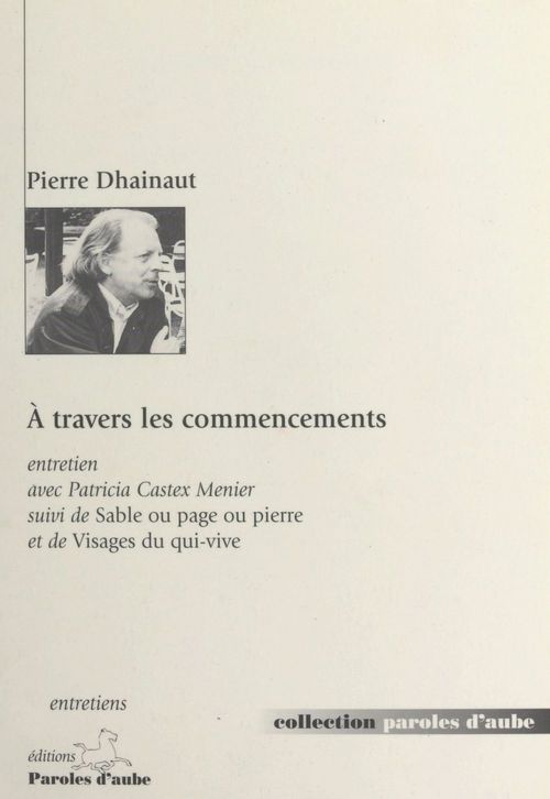 ebook cover of À travers les commencements, by Pierre Dhainaut