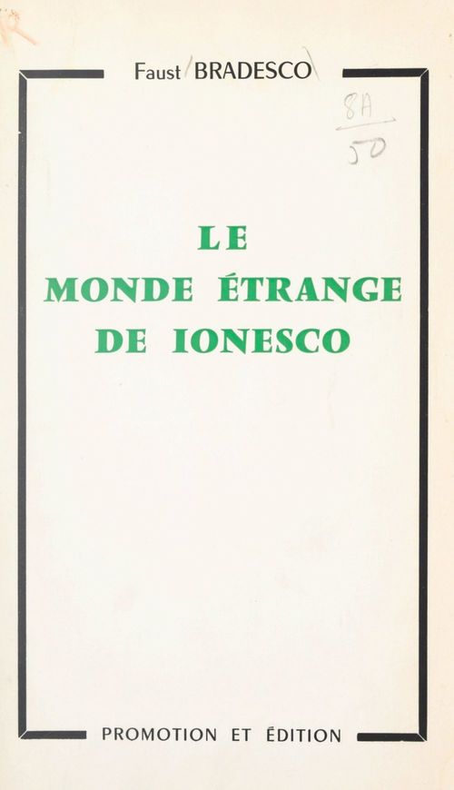 Couverture ebook de Le monde étrange de Ionesco, de Faust Bradesco