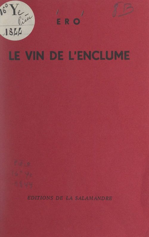 ebook cover of Le vin de l'enclume, by Ero