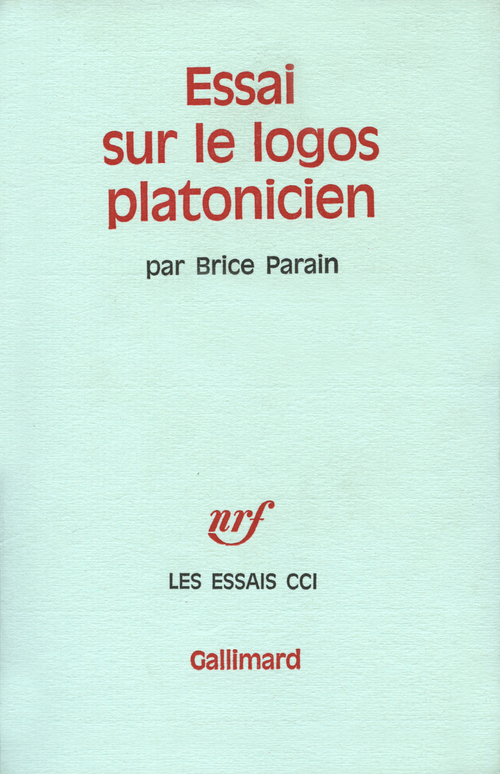 ebook cover of Essai sur le logos platonicien, by Parain Brice