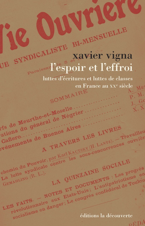 Couverture ebook de L'espoir et l'effroi, de Xavier Vigna