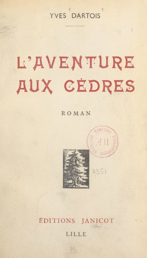 Couverture ebook de L'aventure aux cèdres, de Yves Dartois