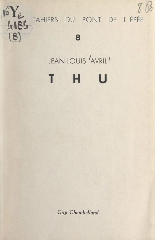 Couverture ebook de Thu, de Jean Louis Avril