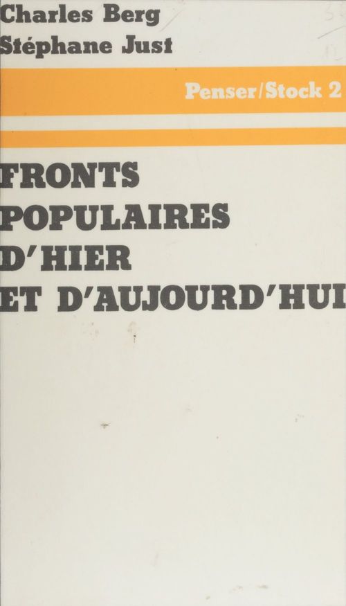ebook cover of Fronts populaires d'hier et d'aujourd'hui, by Charles Berg, Stephane Just