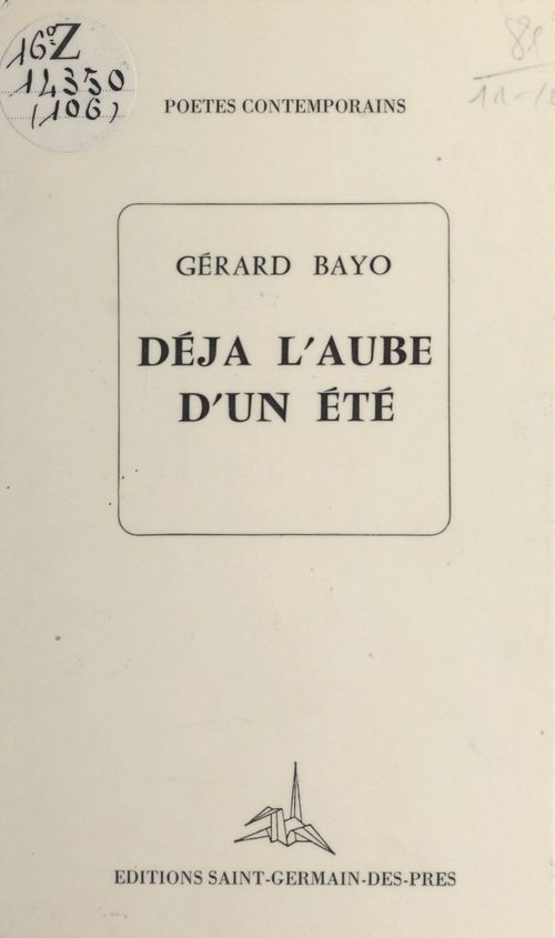 Couverture ebook de Déjà l'aube d'un été, de Gerard Bayo