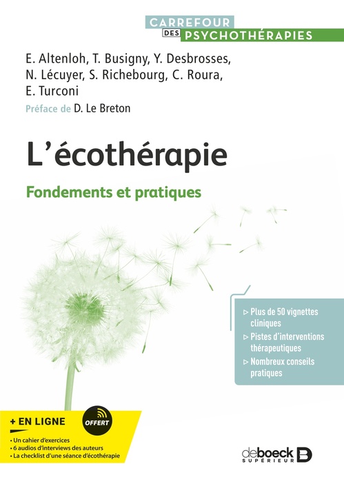 Couverture ebook de L'écotherapie, de Egide Altenloh, Thomas Busigny, Yann Desbrosses, Nolwenn Lécuyer, Steven Richebourg, Charlotte Roura, Eva Turconi