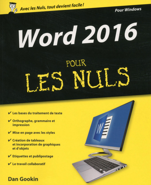 Couverture ebook de Word 2016 Pour les Nuls, de Dan Gookin