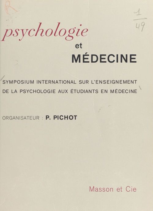 ebook cover of Psychologie et médecine, by Pierre Pichot