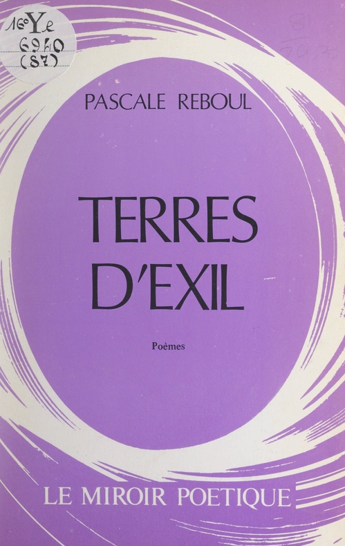 ebook cover of Terres d'exil, by Pascale Reboul