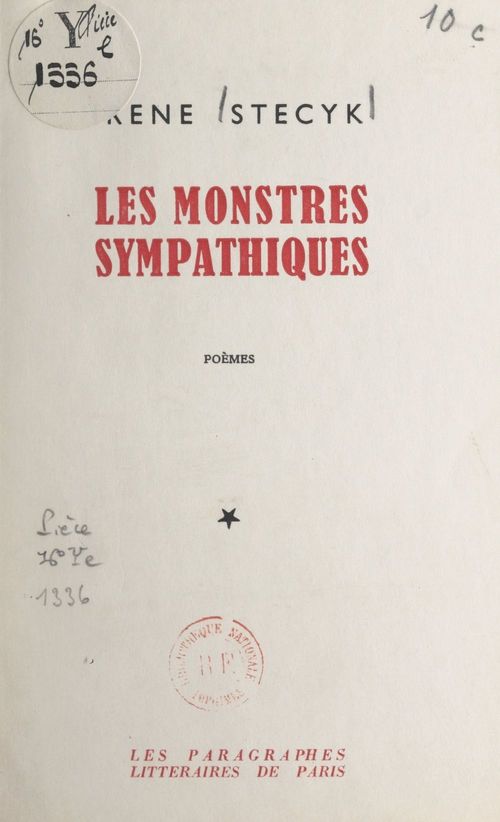 Couverture ebook de Les monstres sympathiques, de Irene Stecyk