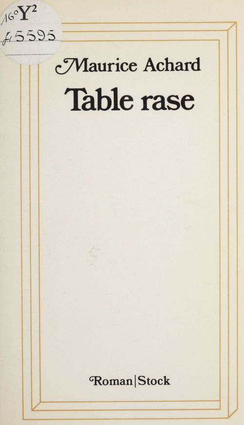 ebook cover of Table rase, by Maurice Achard