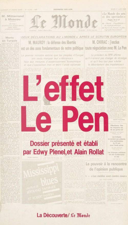 Couverture ebook de L'effet Le Pen, de Le Monde