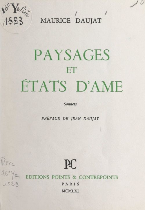 Couverture ebook de Paysages et états d'âme, de Maurice Daujat