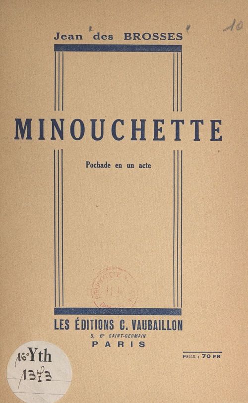 ebook cover of Minouchette, by Jean Des Brosses