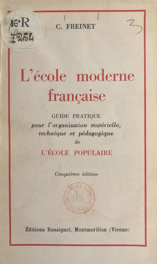 Couverture ebook de L'école moderne française, de Celestin Freinet