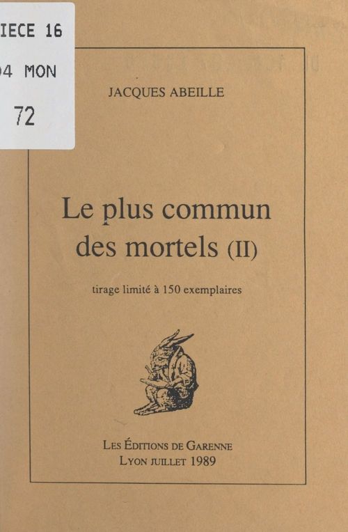 ebook cover of Le plus commun des mortels (2), by Jacques Abeille