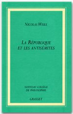 Couverture ebook de La république et les antisémites, de Nicolas Weill