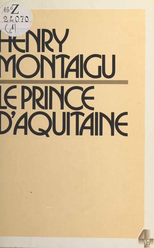 ebook cover of Le Prince d'Aquitaine, by Henry Montaigu