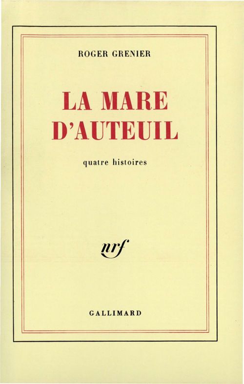 Couverture ebook de La mare d'Auteuil. Quatre histoires, de Roger Grenier