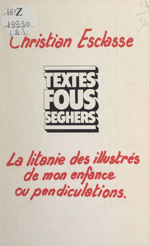 ebook cover of La litanie des illustrés de mon enfance, by Christian Esclasse