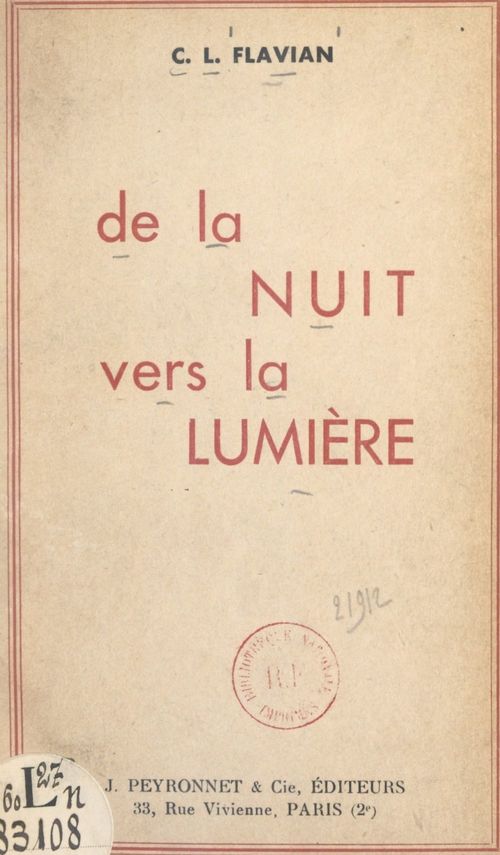 Couverture ebook de De la nuit vers la lumière, de C. L. Flavian