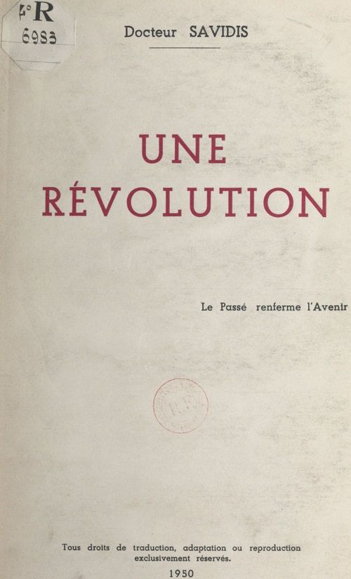 ebook cover of Une révolution, by Savidis