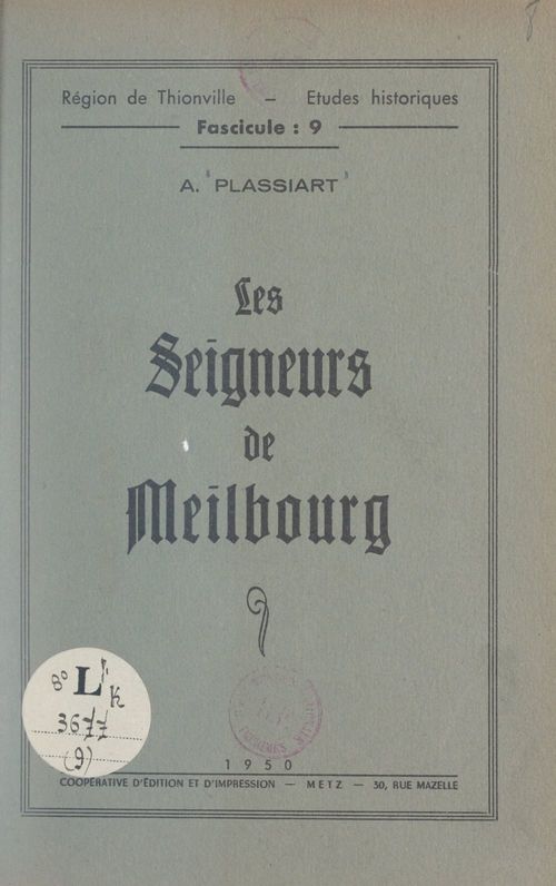 ebook cover of Les seigneurs de Meilbourg, by Aline Plassiart