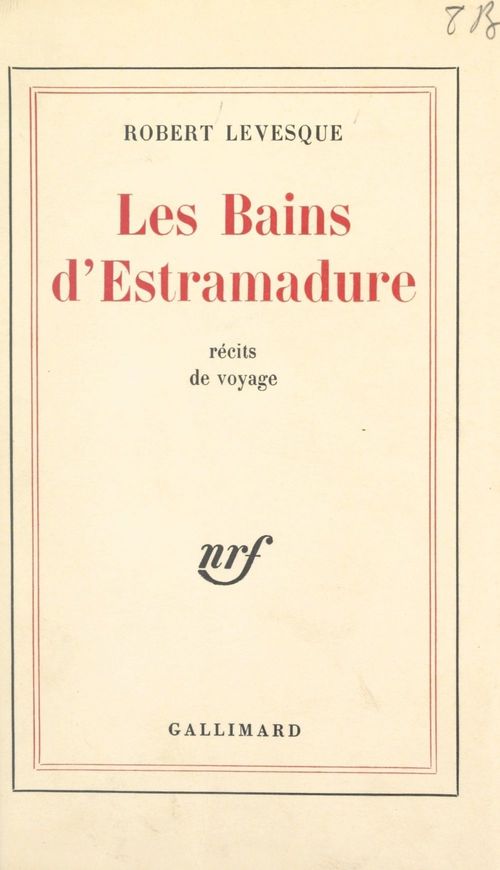 Couverture ebook de Les Bains d'Estramadure, de Robert Lévesque