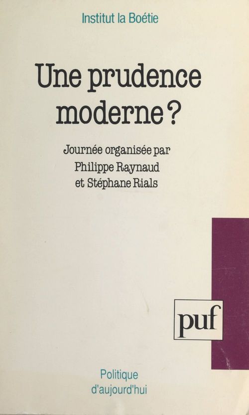 ebook cover of Une prudence moderne ?, by Etienne de La Boétie