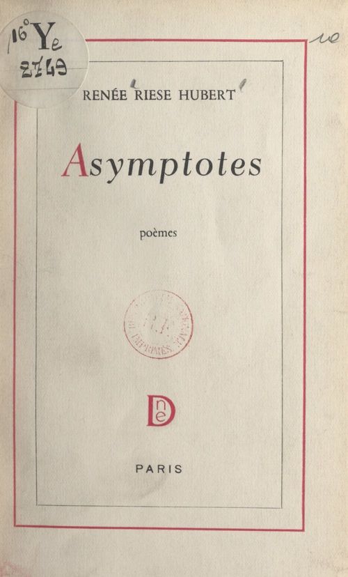 Couverture ebook de Asymptotes, de Renee Riese Hubert